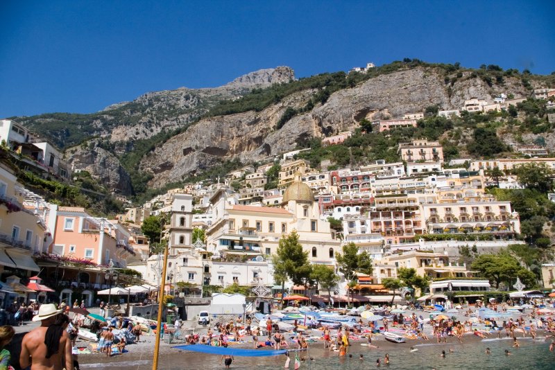 Positano's crowded seafront