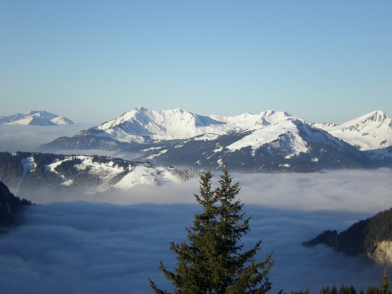 Drive up to Avoriaz took us above the clouds.