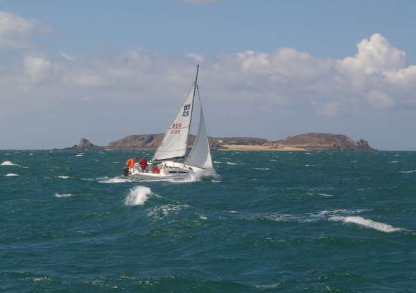A windy day meant a choppy sea!