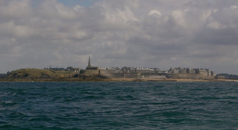 St Malo's walls from the sea.