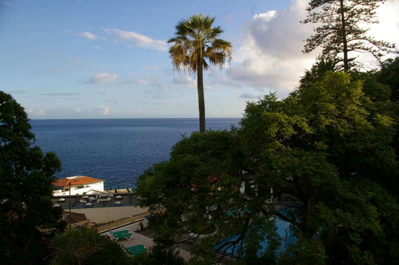 View from our balcony over pool and ocean