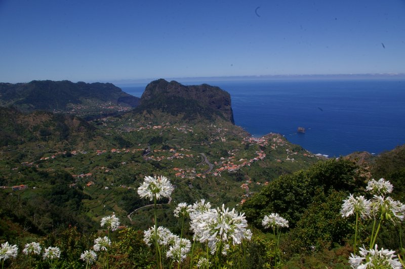 View over coastal towns at end of the walk