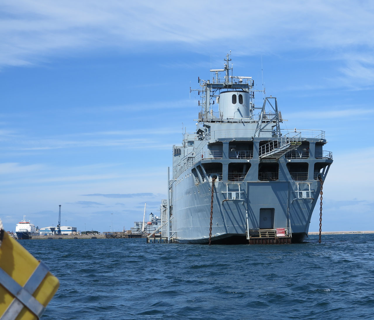 The Sir Tristam sitting in Portland Harbour