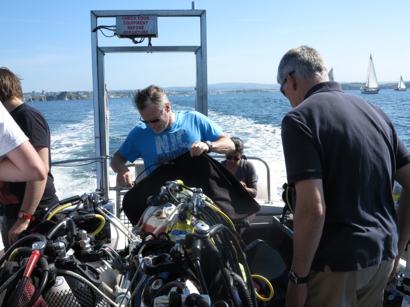 Preparing for the first dive