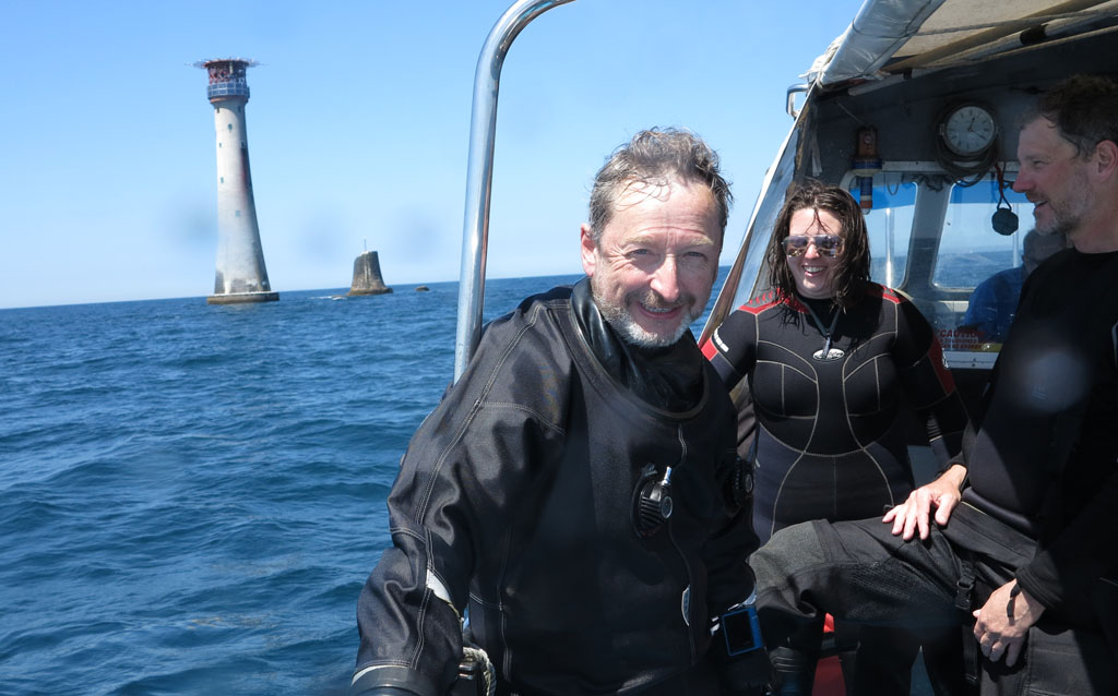 Me, Emma and Cameron, post Eddystone dive